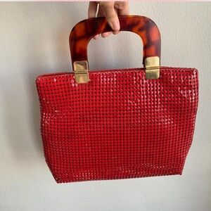 90s Shiny Red Top Handle Bag